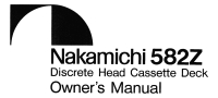 Nakamichi 582-Z-Owners-Manual
